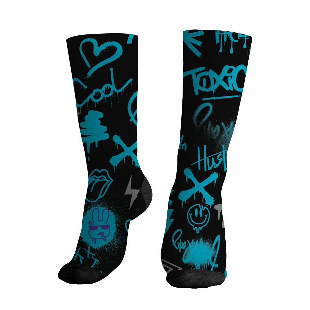 Aqua-8s-NastyJamz-Socks-Match-Graffiti-King-3D-All-Over-Print-Doodle-Style