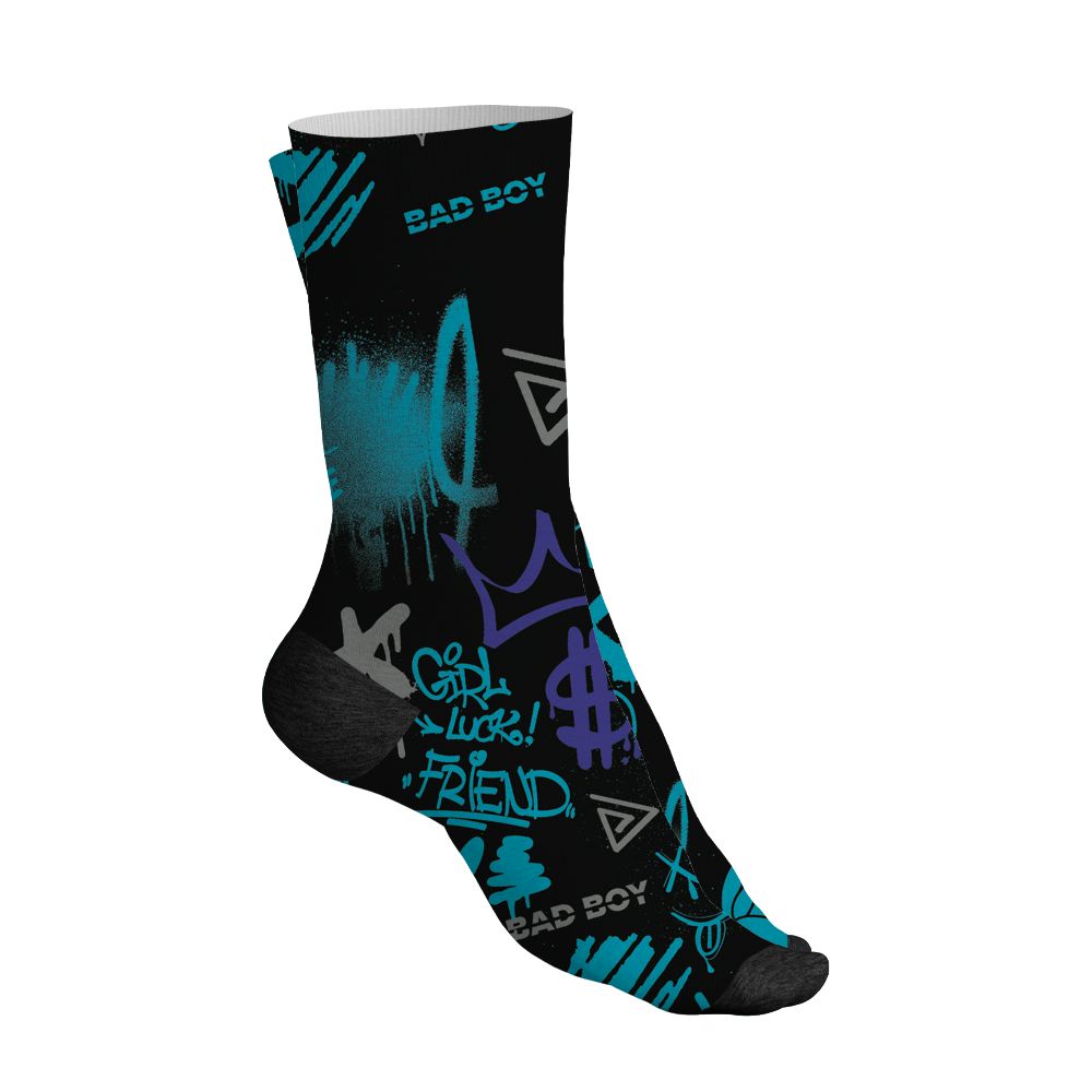 Aqua-8s-NastyJamz-Socks-Match-Graffiti-King-3D-All-Over-Print-Doodle-Style