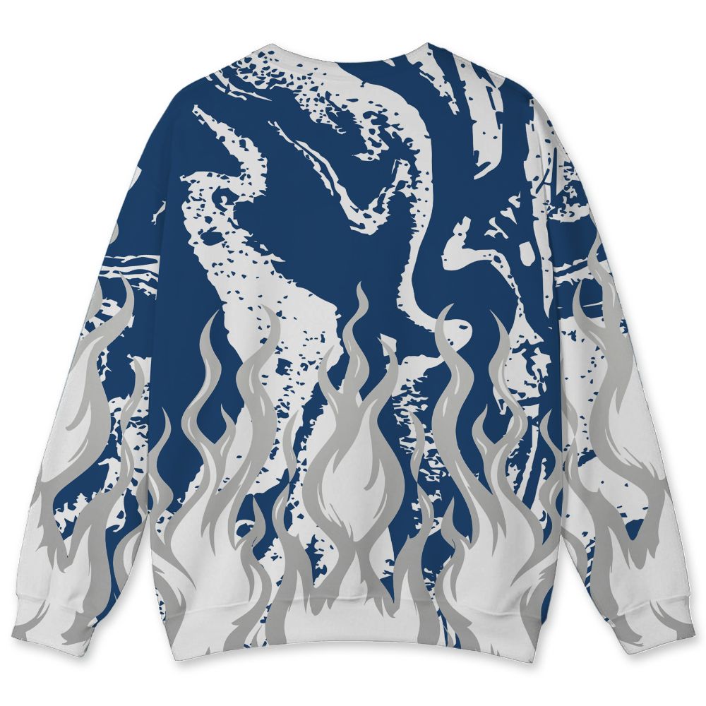 French-Blue-12s-NastyJamz-Sweatshirt-Match-23-Burning-Fire-All-Over-Print