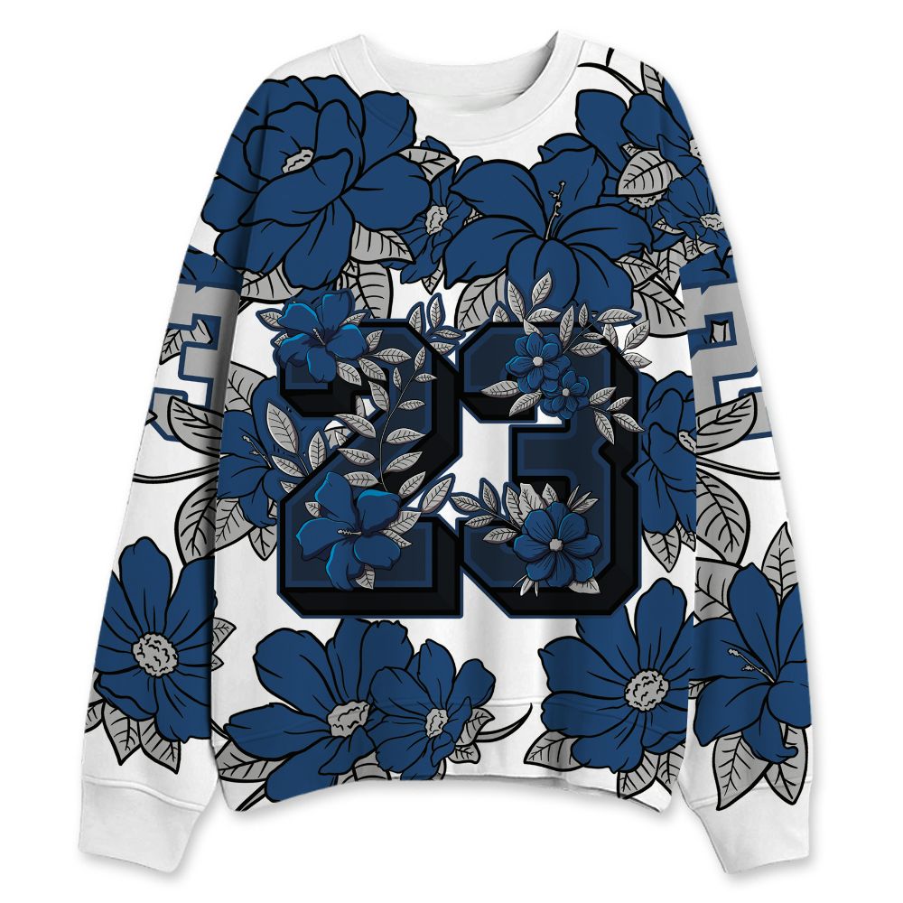 French-Blue-12s-NastyJamz-Sweatshirt-Match-23-Floral-All-Over-Print-Flower