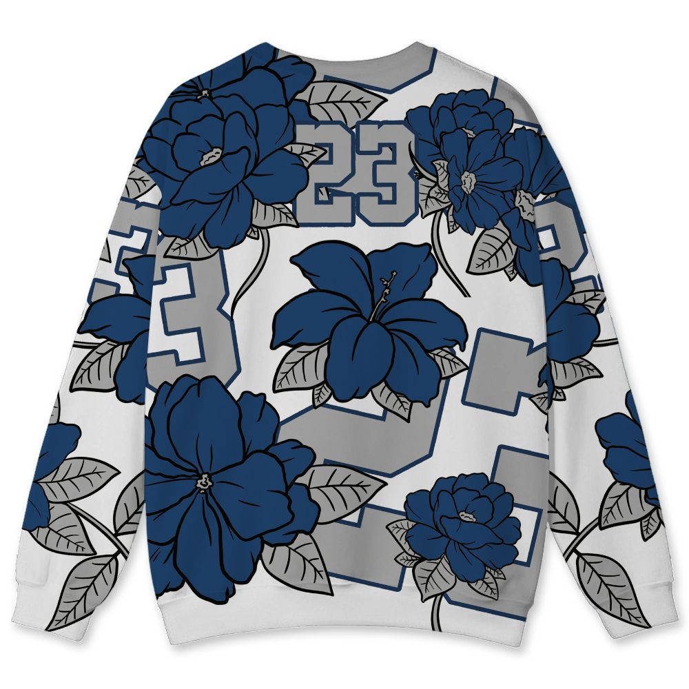 French-Blue-12s-NastyJamz-Sweatshirt-Match-23-Floral-All-Over-Print-Flower