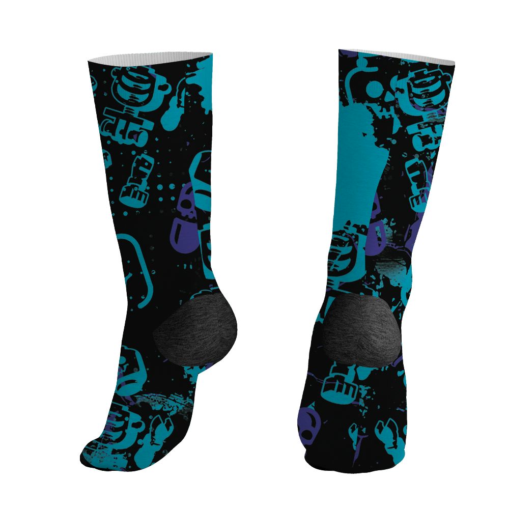 Aqua-8s-NastyJamz-Socks-Match-Glowing-Heart-Inside-3D-All-Over-Print