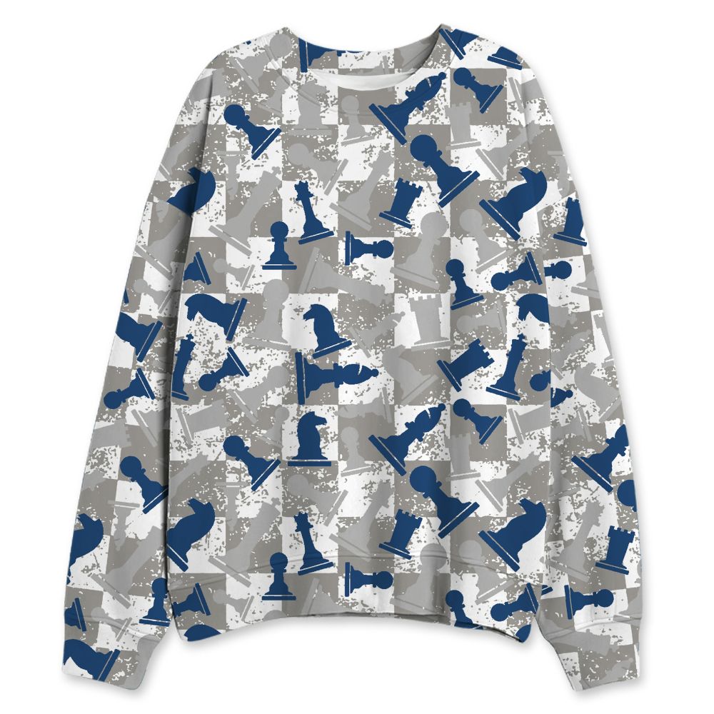 French-Blue-12s-NastyJamz-Sweatshirt-Match-Pattern-Chess-All-Over-Print