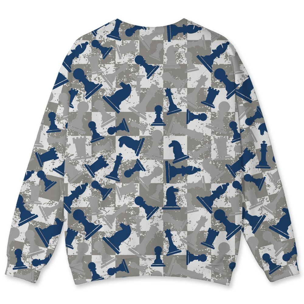 French-Blue-12s-NastyJamz-Sweatshirt-Match-Pattern-Chess-All-Over-Print