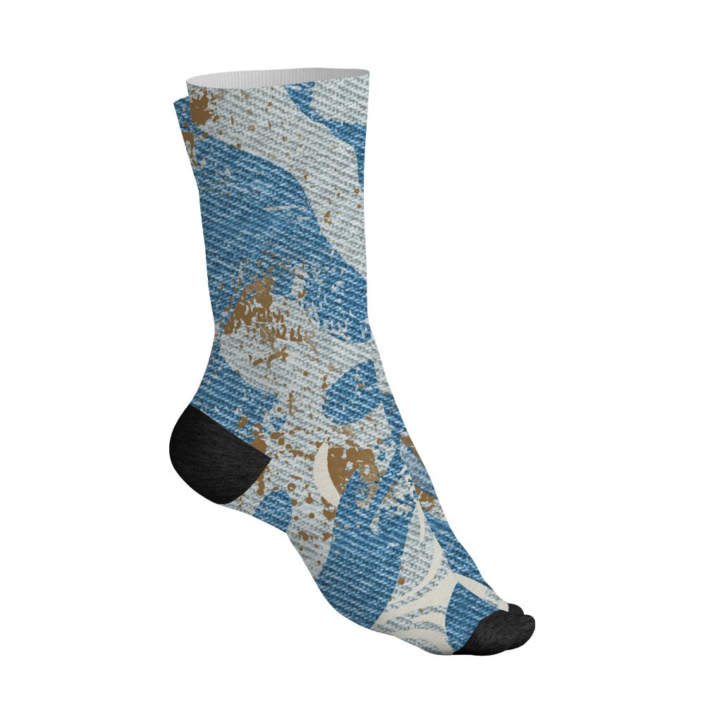 Denim-Worn-Blue-4s-NastyJamz-Socks-Match-Pattern-Be-Happy-3D-All-Over-Print