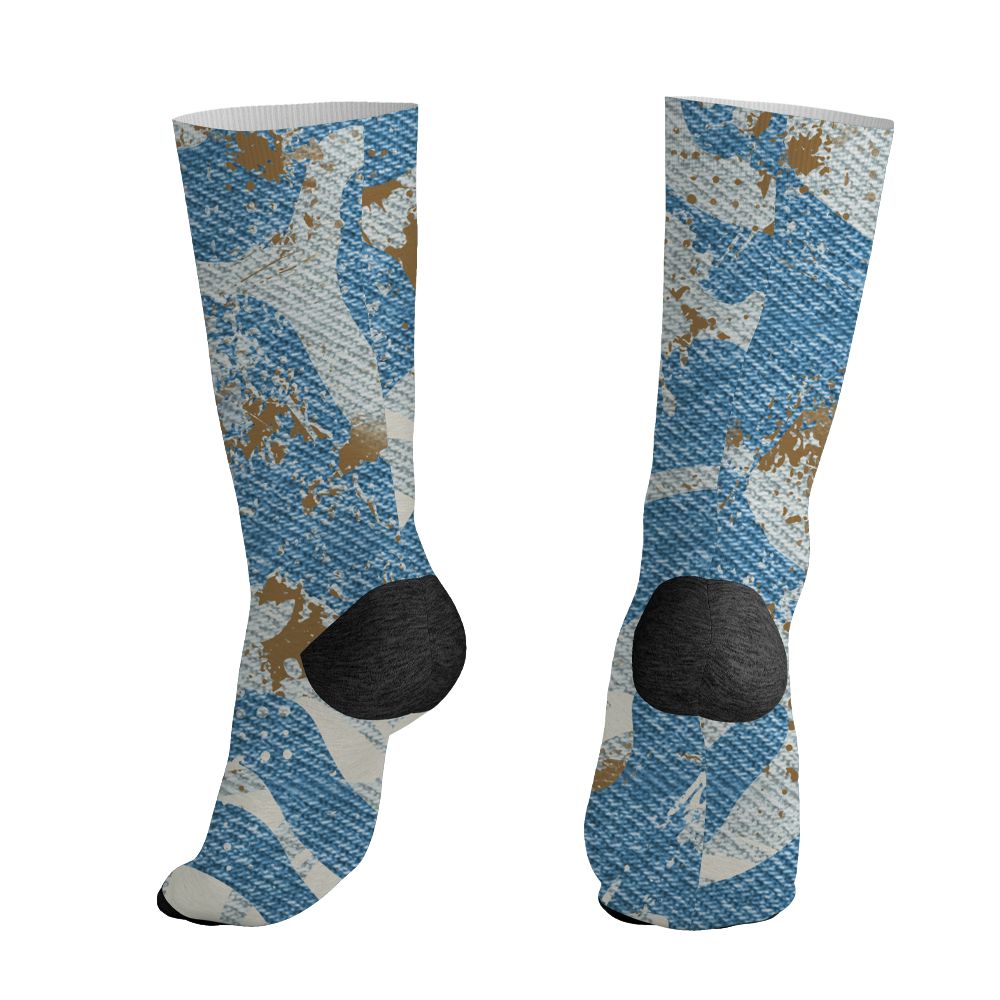 Denim-Worn-Blue-4s-NastyJamz-Socks-Match-Pattern-Be-Happy-3D-All-Over-Print