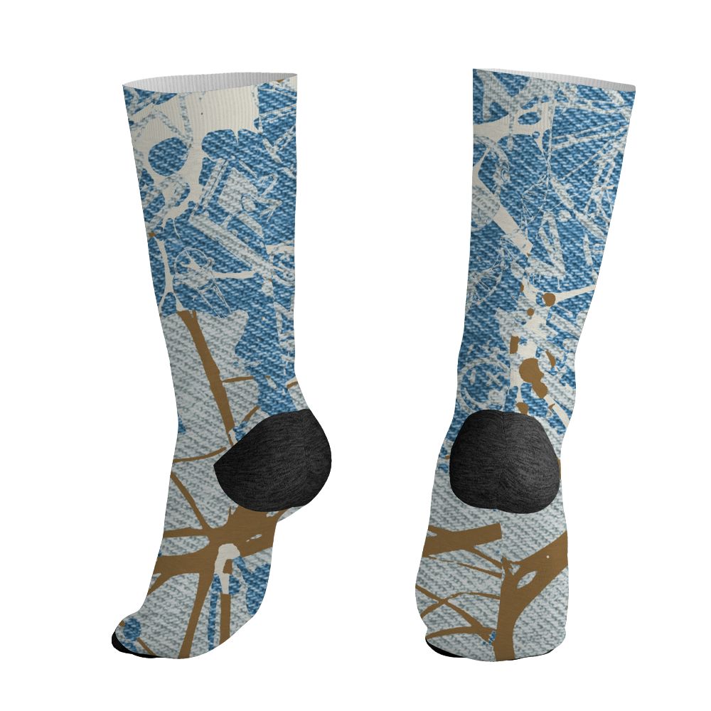 Denim-Worn-Blue-4s-NastyJamz-Socks-Match-Pattern-DNA-Graffiti-3D-All-Over-Print