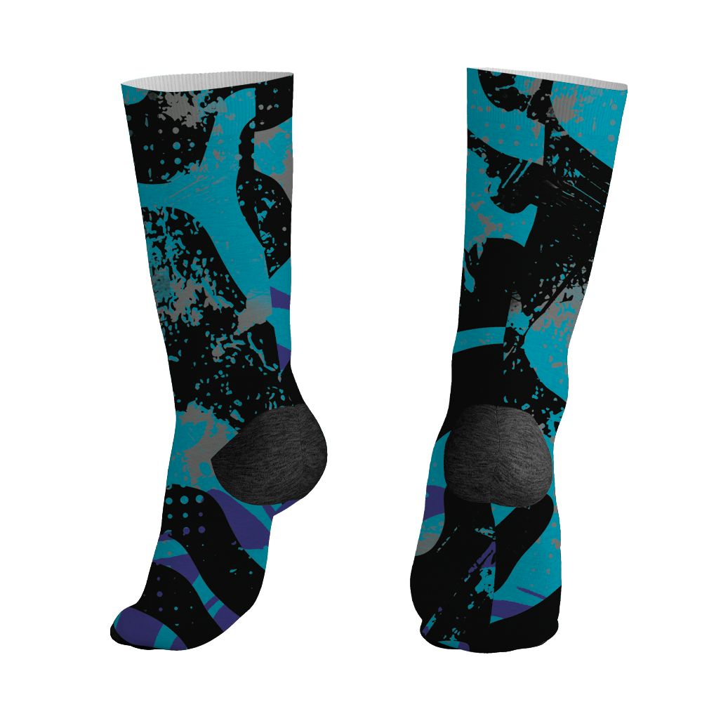 Aqua-8s-NastyJamz-Socks-Match-Pattern-Be-Happy-3D-All-Over-Print