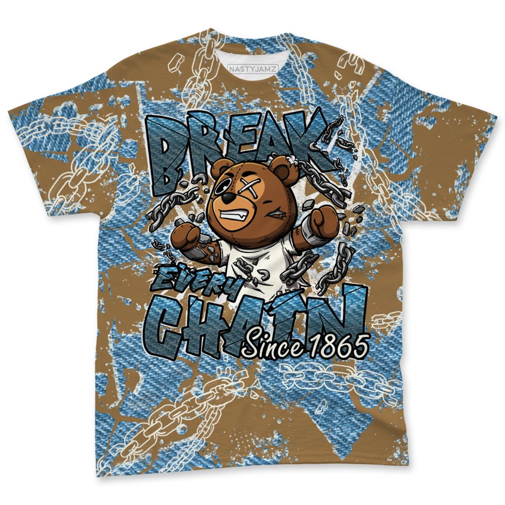 Denim-Worn-Blue-4s-NastyJamz-T-Shirt-Match-BER-Break-Chain-3D-All-Over-Print