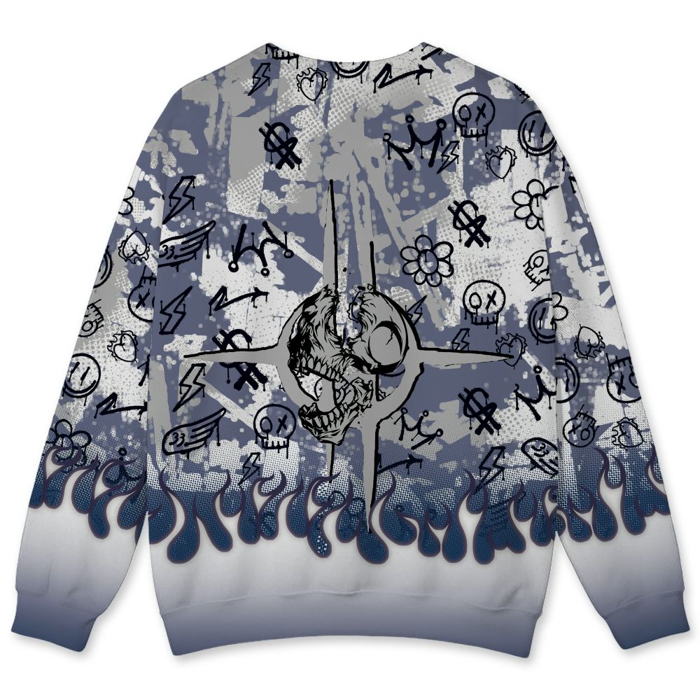 French-Blue-12s-NastyJamz-Sweatshirt-Match-Run-Into-Fear-All-Over-Print