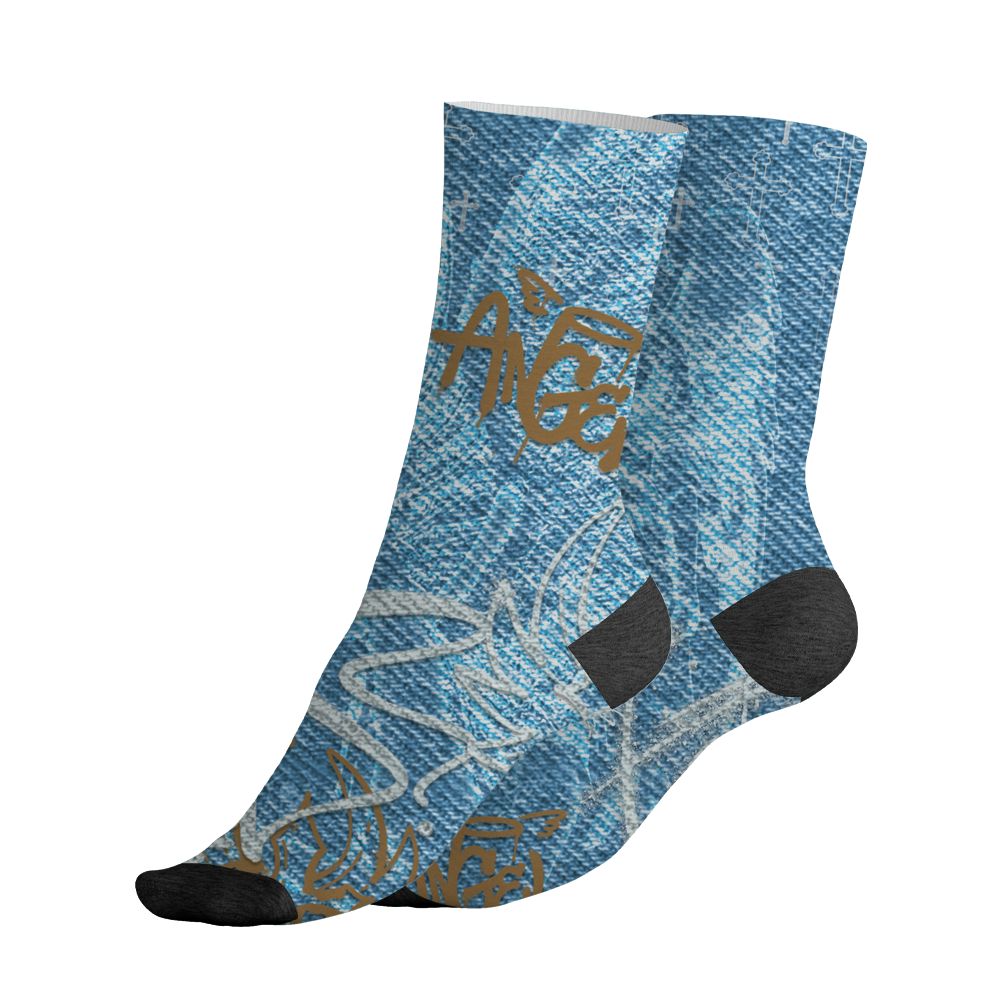 Denim-Worn-Blue-4s-NastyJamz-Socks-Match-Pattern-Angel-3D-All-Over-Print
