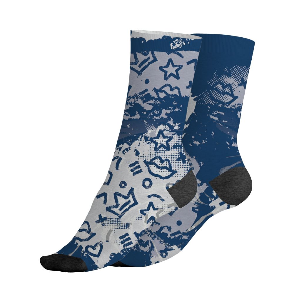 AJ 12 French Blue.NastyJamz Socks Match.Sneaker Princess 3D