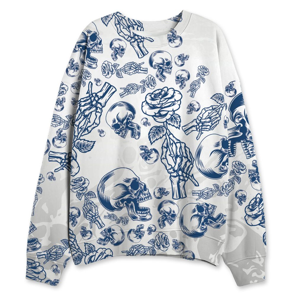 French-Blue-12s-NastyJamz-Sweatshirt-Match-Skulls-Pattern-All-Over-Print