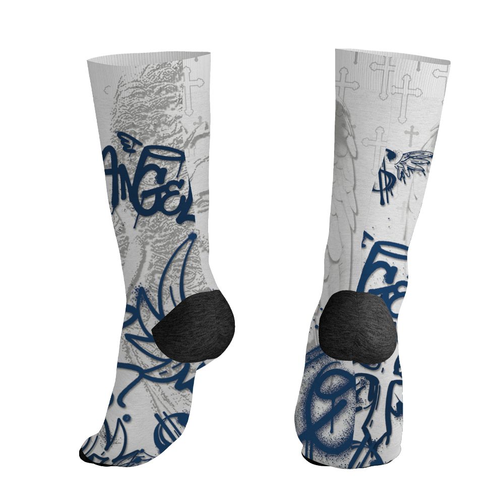 AJ 12 French Blue.NastyJamz Socks Match.Pattern Angel 3D
