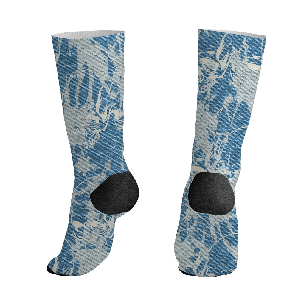 Denim-Worn-Blue-4s-NastyJamz-Socks-Match-Dirty-Love-Skull-3D-All-Over-Print