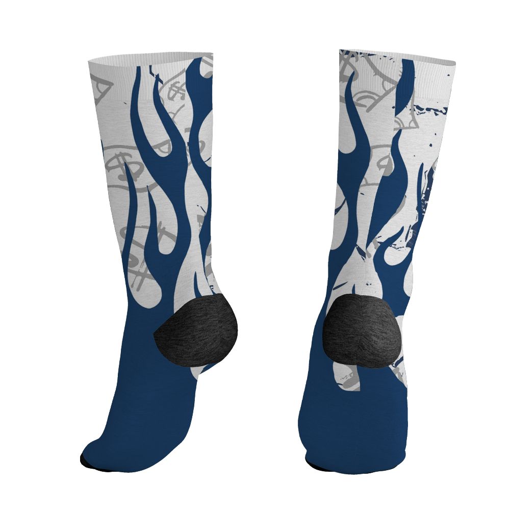 AJ 12 French Blue.NastyJamz Socks Match.Work Hard Fire 3D