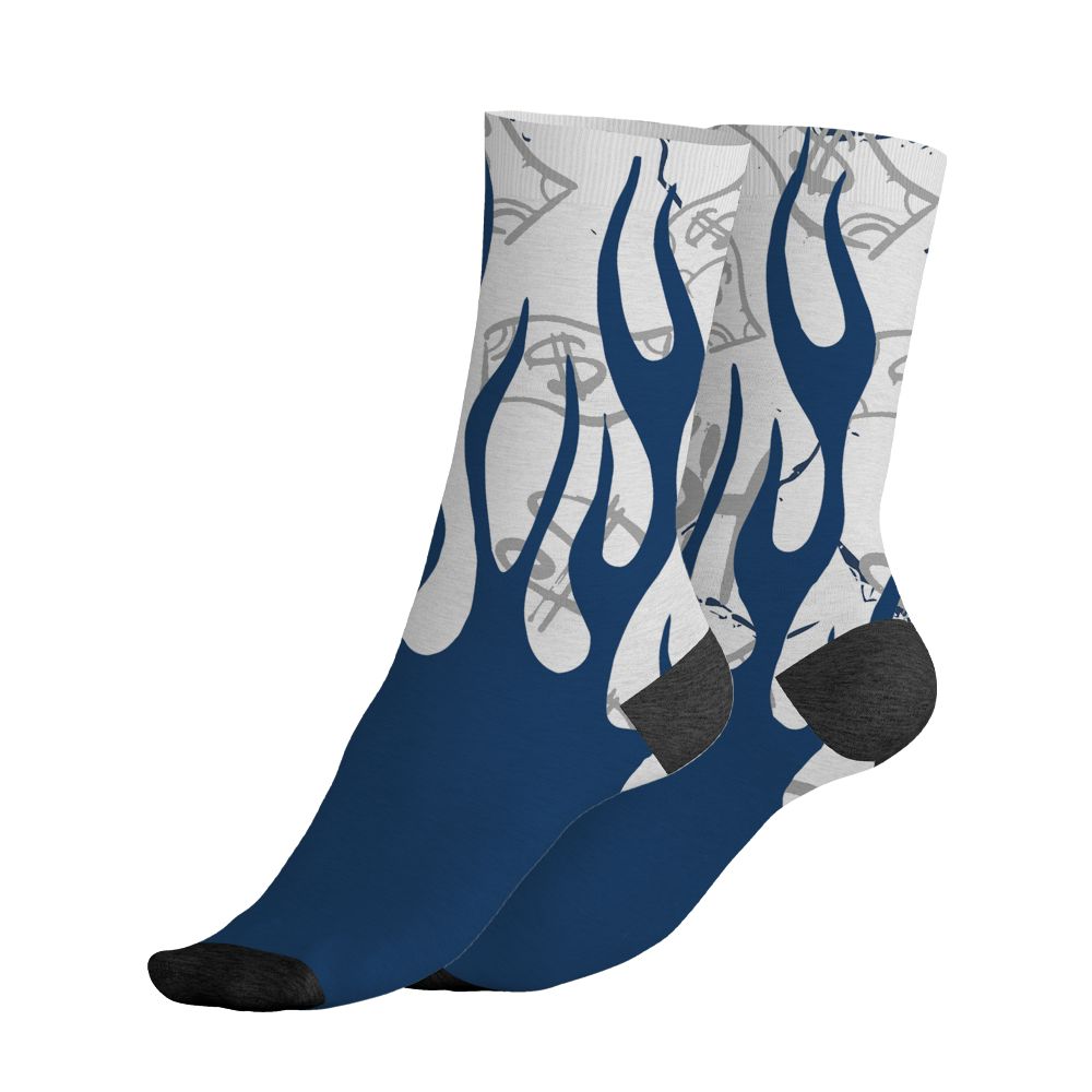 AJ 12 French Blue.NastyJamz Socks Match.Work Hard Fire 3D