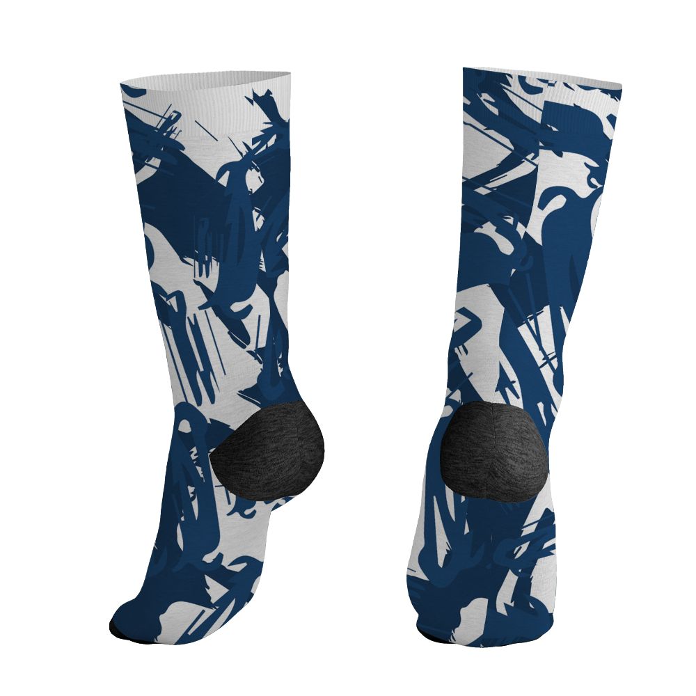 AJ 12 French Blue.NastyJamz Socks Match.Pattern Money Tree 3D