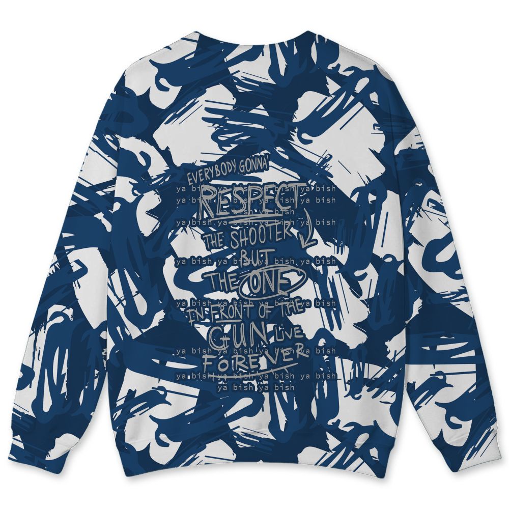 French-Blue-12s-NastyJamz-Sweatshirt-Match-Pattern-Money-Tree-All-Over-Print