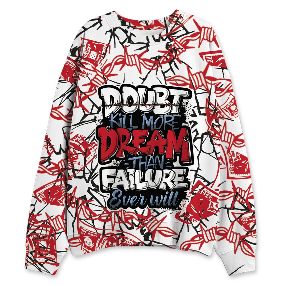 Fire-Red-5s-NastyJamz-Sweatshirt-Match-Doubt-Kills-Dreams-All-Over-Print