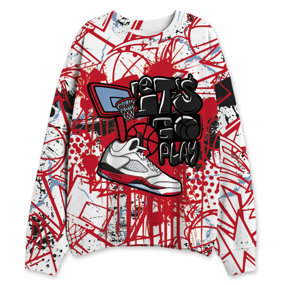 Fire-Red-5s-NastyJamz-Sweatshirt-Match-Lets-Go-Play-All-Over-Print