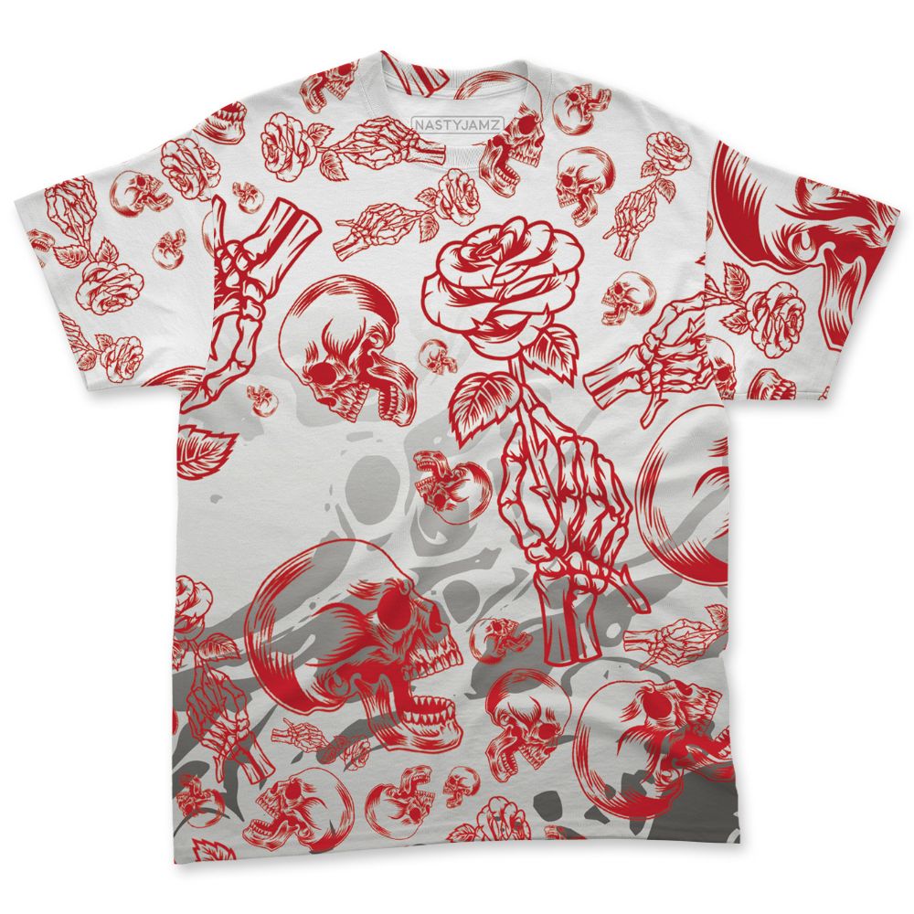 Fire-Red-5s-NastyJamz-T-Shirt-Match-Skulls-Pattern-All-Over-Print