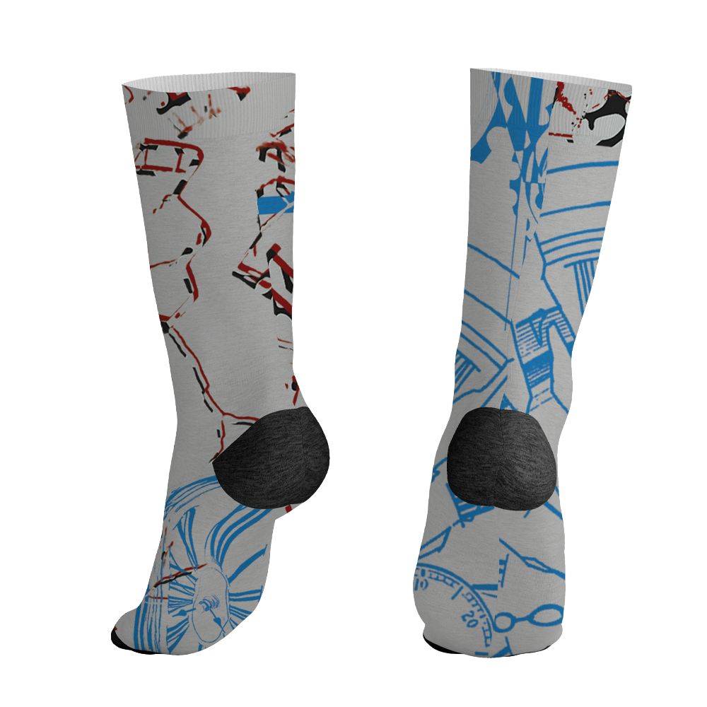 Spizike-Bordeaux-NastyJamz-Socks-Match-Pattern-Broken-Time-All-Over-Print