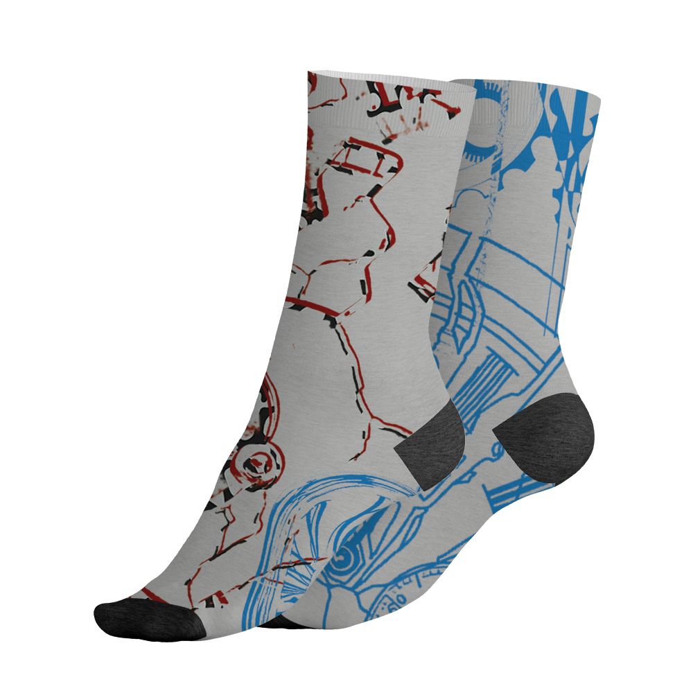 Spizike-Bordeaux-NastyJamz-Socks-Match-Pattern-Broken-Time-All-Over-Print