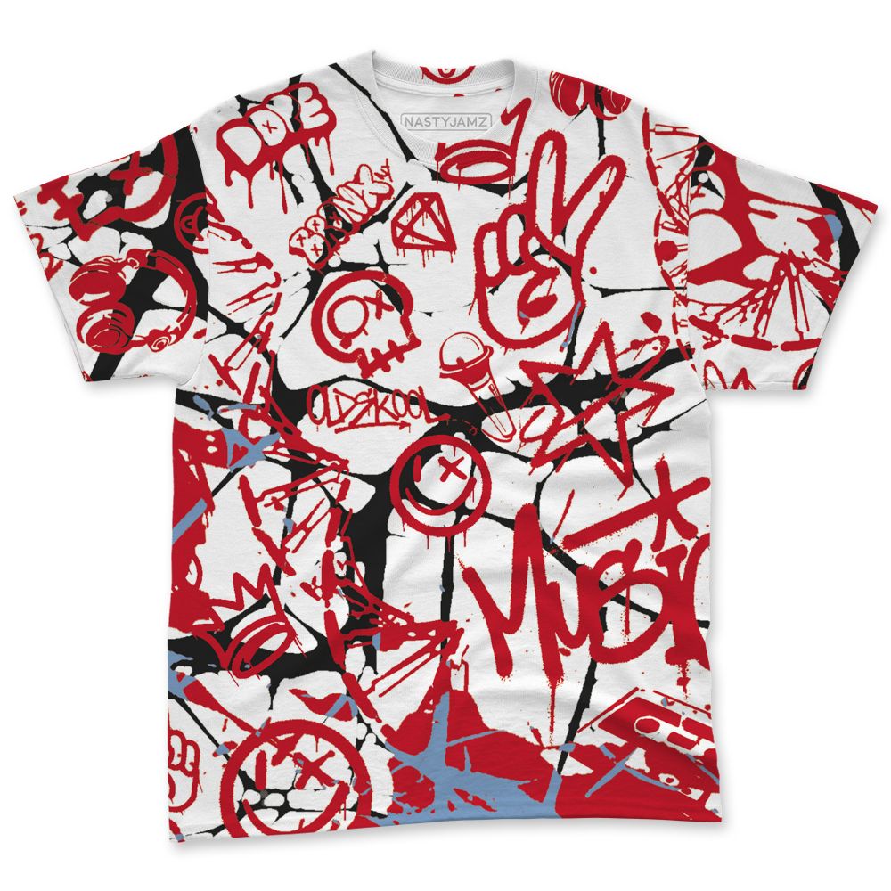 Fire-Red-5s-NastyJamz-T-Shirt-Match-Pattern-Dna-Graffiti-All-Over-Print