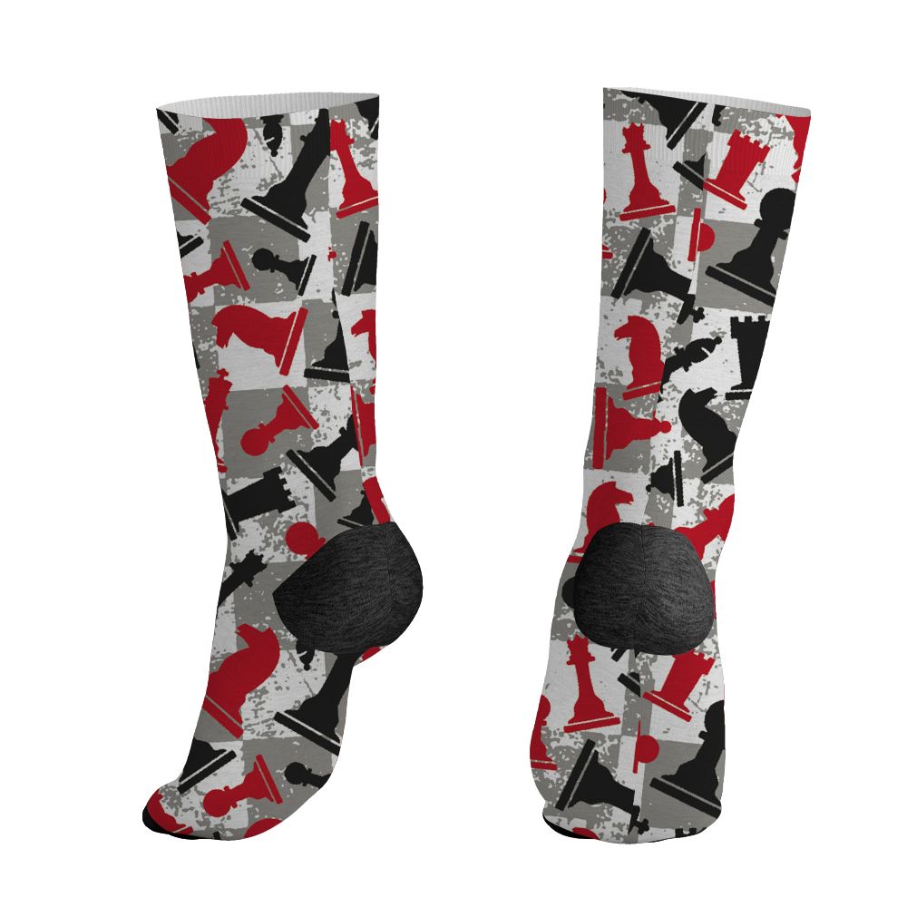 Fire-Red-5s-NastyJamz-Socks-Match-Pattern-Chess-All-Over-Print