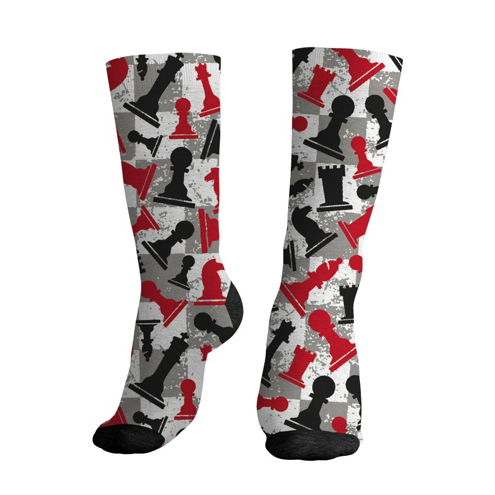 Fire-Red-5s-NastyJamz-Socks-Match-Pattern-Chess-All-Over-Print