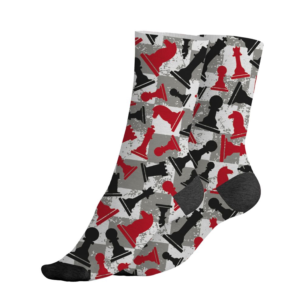 Fire-Red-5s-NastyJamz-Socks-Match-Pattern-Chess-All-Over-Print