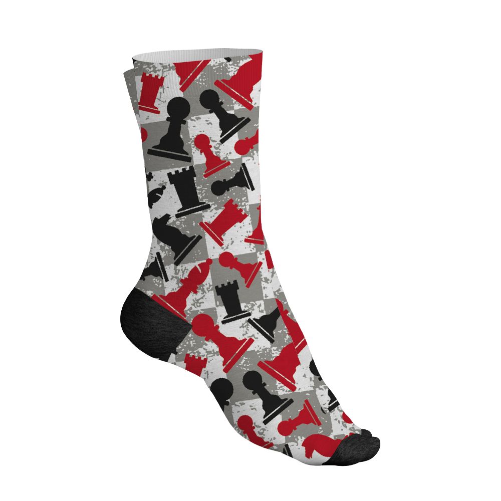 Fire-Red-5s-NastyJamz-Socks-Match-Pattern-Chess-All-Over-Print
