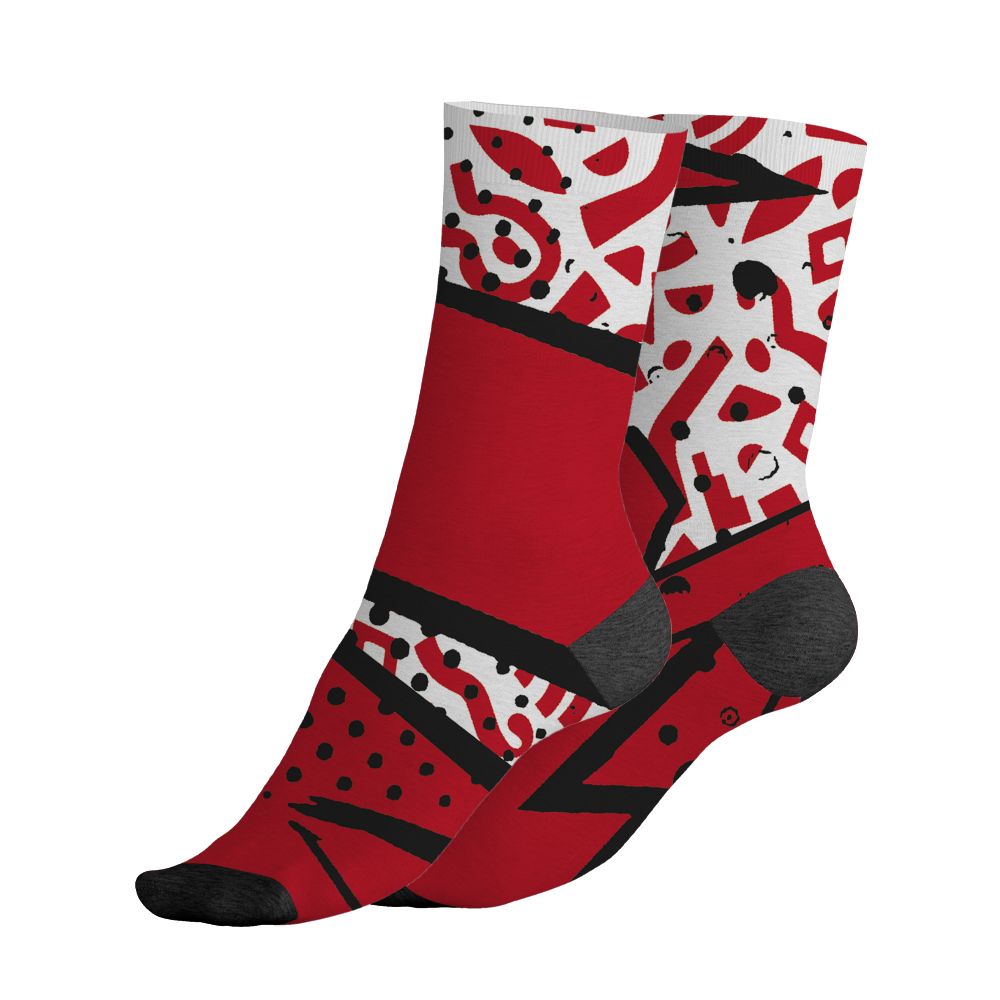 Fire-Red-5s-NastyJamz-Socks-Match-Pattern-Geometric-All-Over-Print