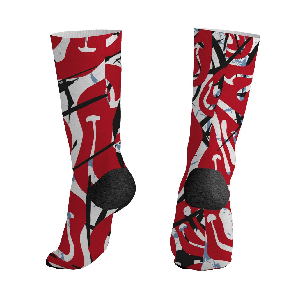 Fire-Red-5s-NastyJamz-Socks-Match-Smile-Through-The-Pain-All-Over-Print