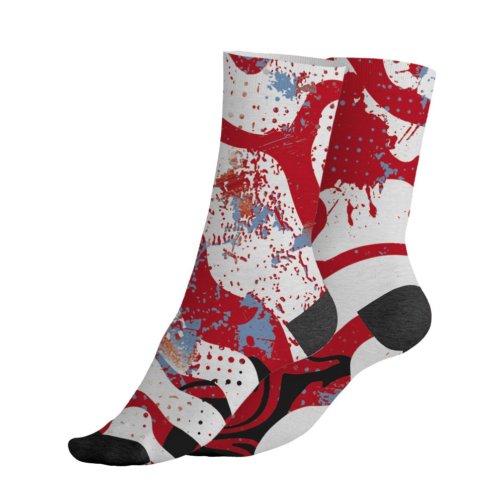 Fire-Red-5s-NastyJamz-Socks-Match-Pattern-Be-Happy-All-Over-Print