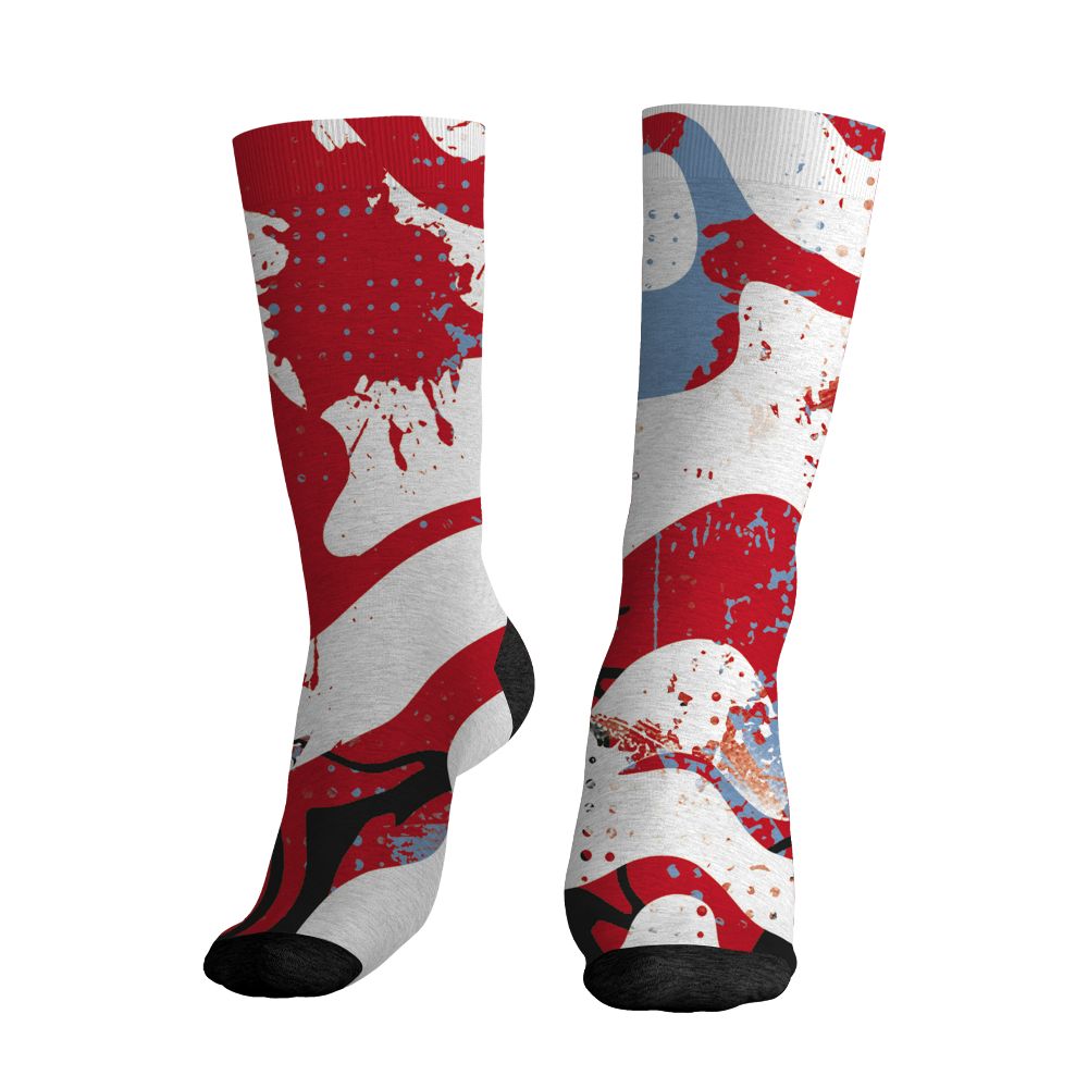 Fire-Red-5s-NastyJamz-Socks-Match-Pattern-Be-Happy-All-Over-Print