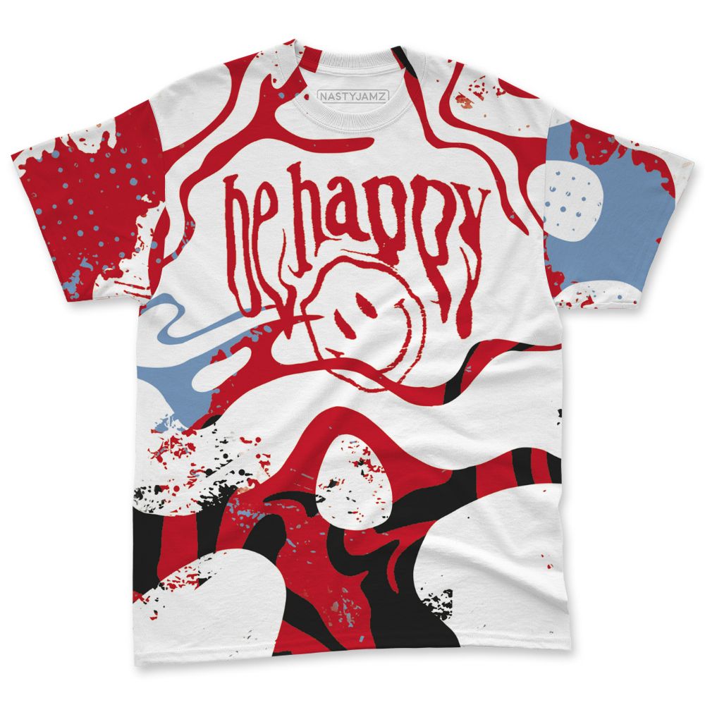 Fire-Red-5s-NastyJamz-T-Shirt-Match-Pattern-Be-Happy-All-Over-Print