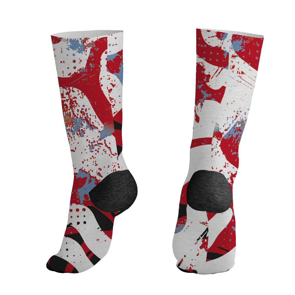 Fire-Red-5s-NastyJamz-Socks-Match-Pattern-Be-Happy-All-Over-Print
