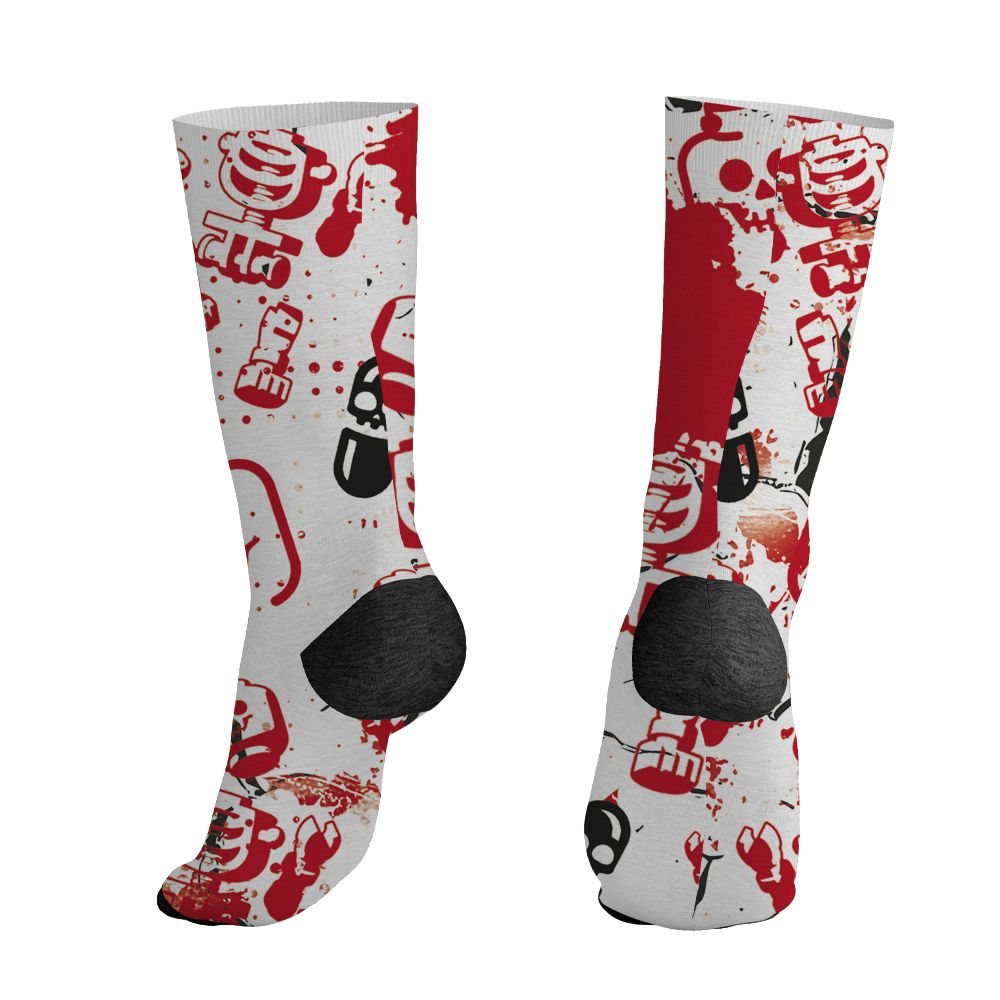 Fire-Red-5s-NastyJamz-Socks-Match-Glowing-Heart-Inside-All-Over-Print