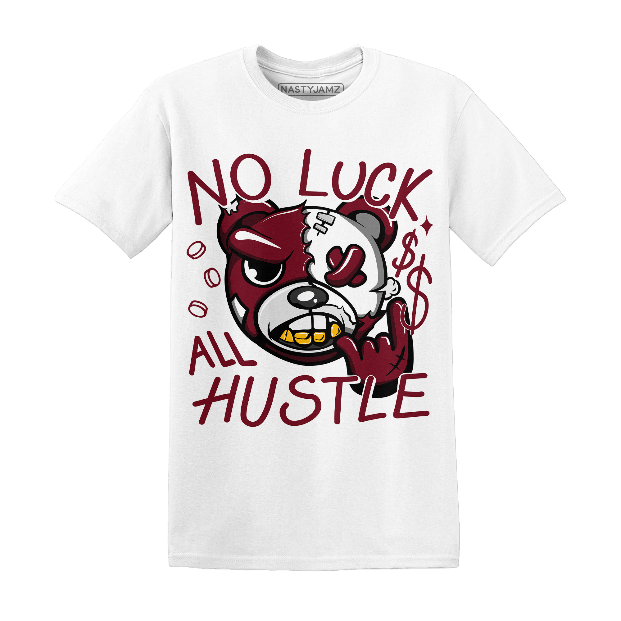 High White Team Red 1s T Shirt Match All Hustle - NastyJamz
