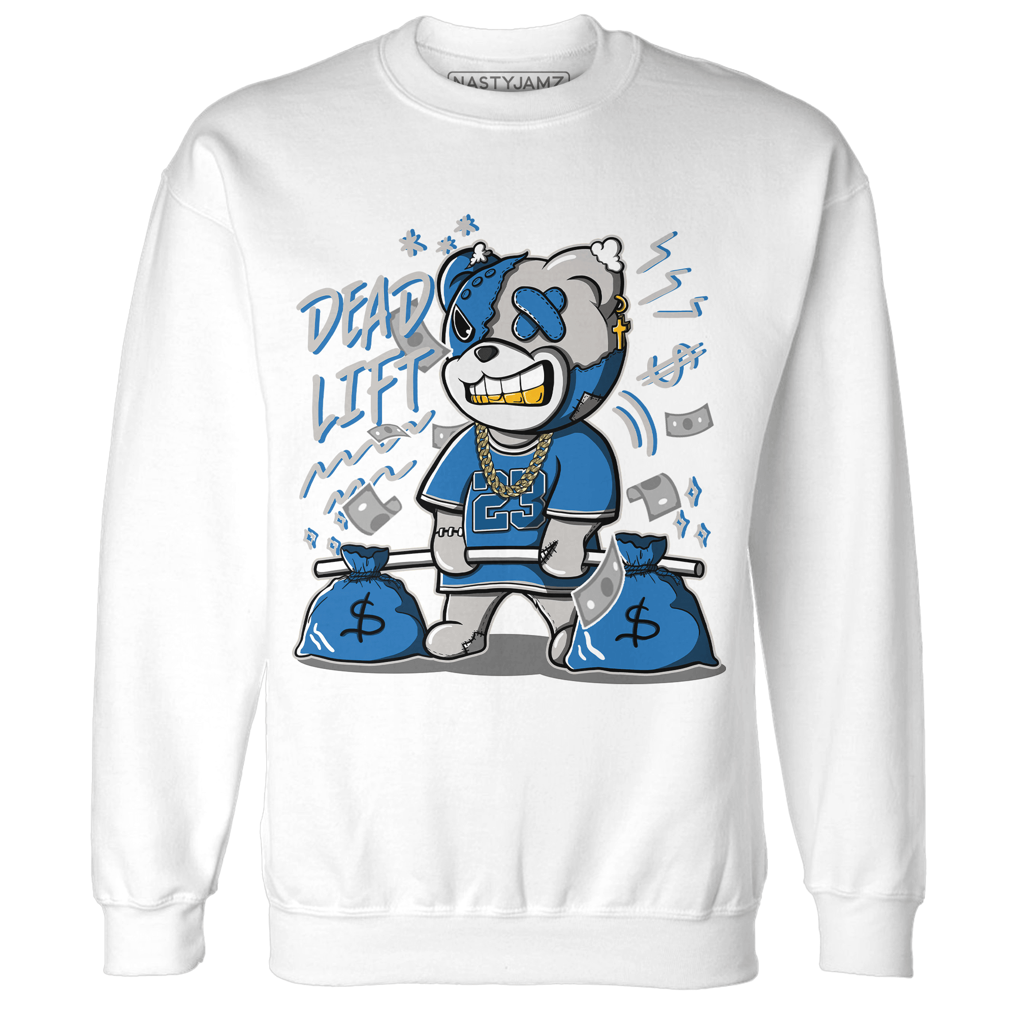 Industrial Blue 4s Sweatshirt Match BER 23 Deadlift - NastyJamz