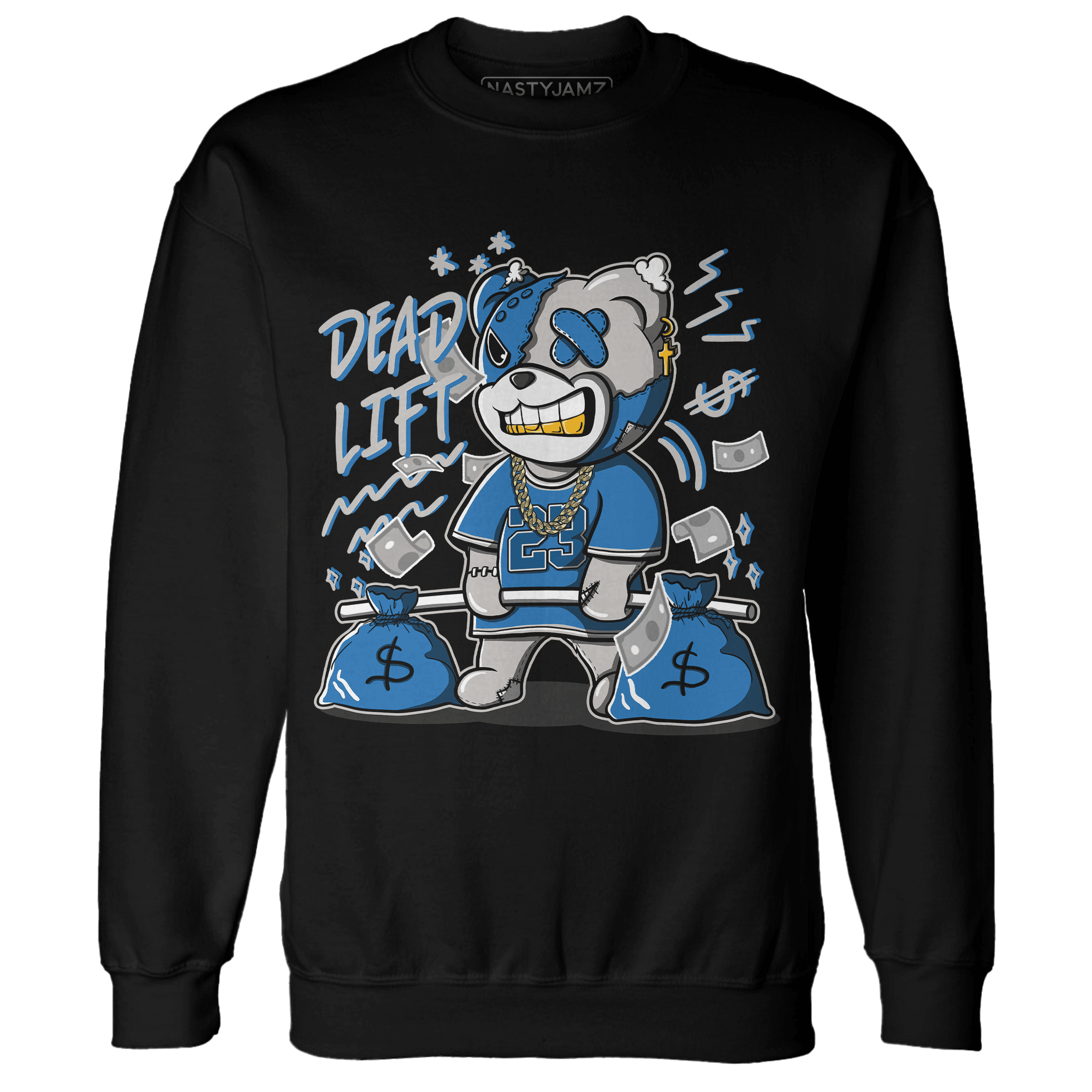 Industrial Blue 4s Sweatshirt Match BER 23 Deadlift - NastyJamz