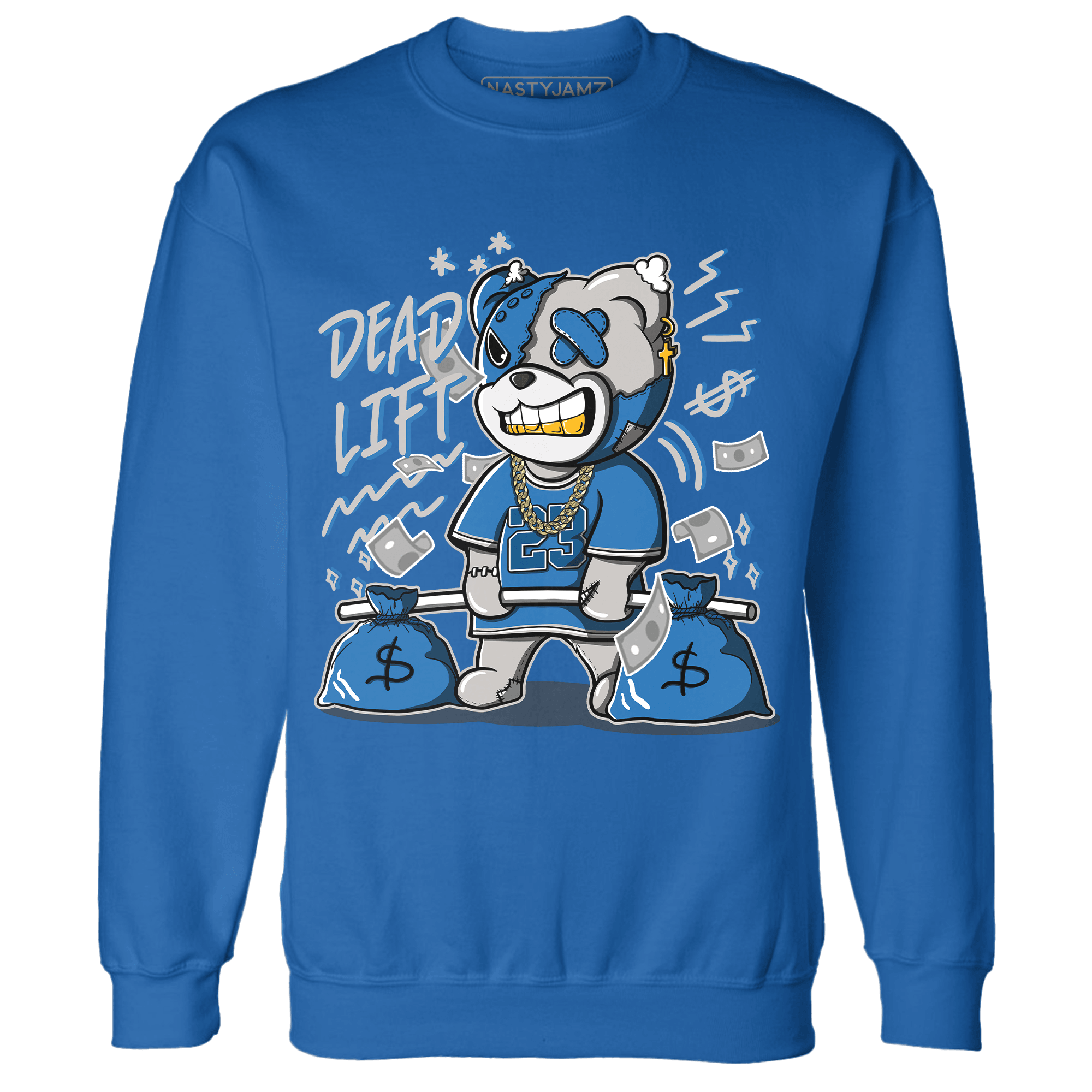 Industrial Blue 4s Sweatshirt Match BER 23 Deadlift - NastyJamz