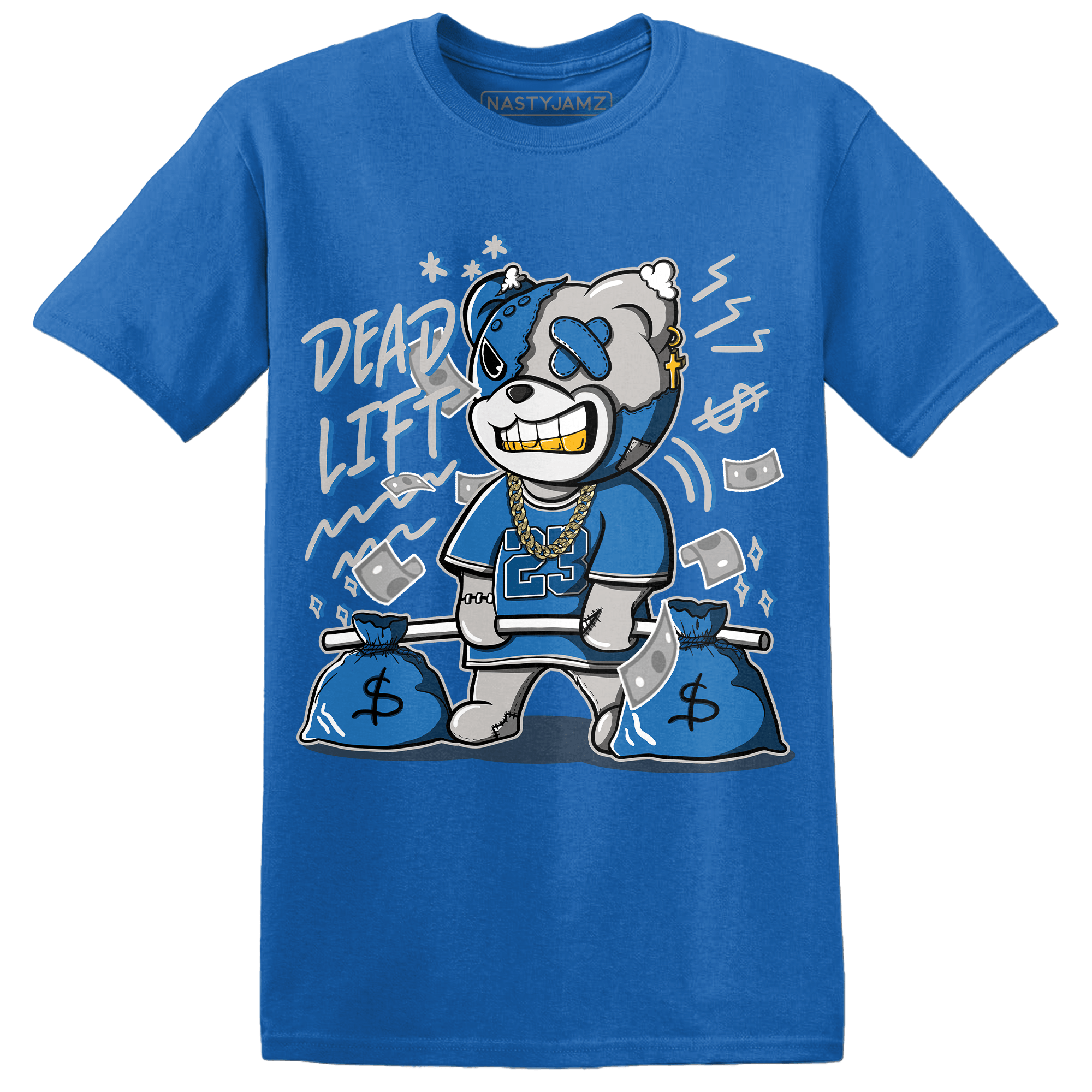 Industrial Blue 4s T Shirt Match BER 23 Deadlift - NastyJamz