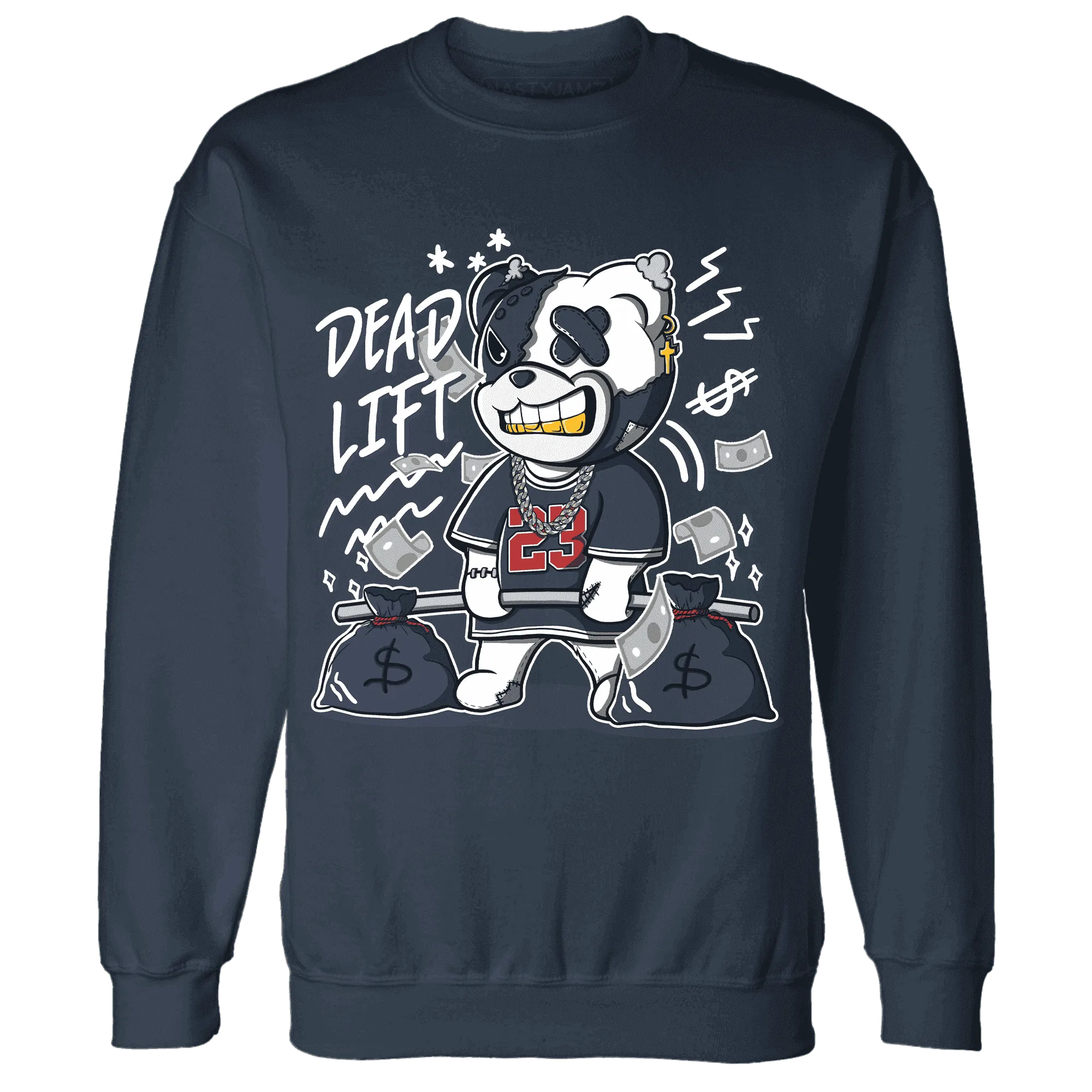 White-Navy-6s-Sweatshirt-Match-BER-23-Deadlift