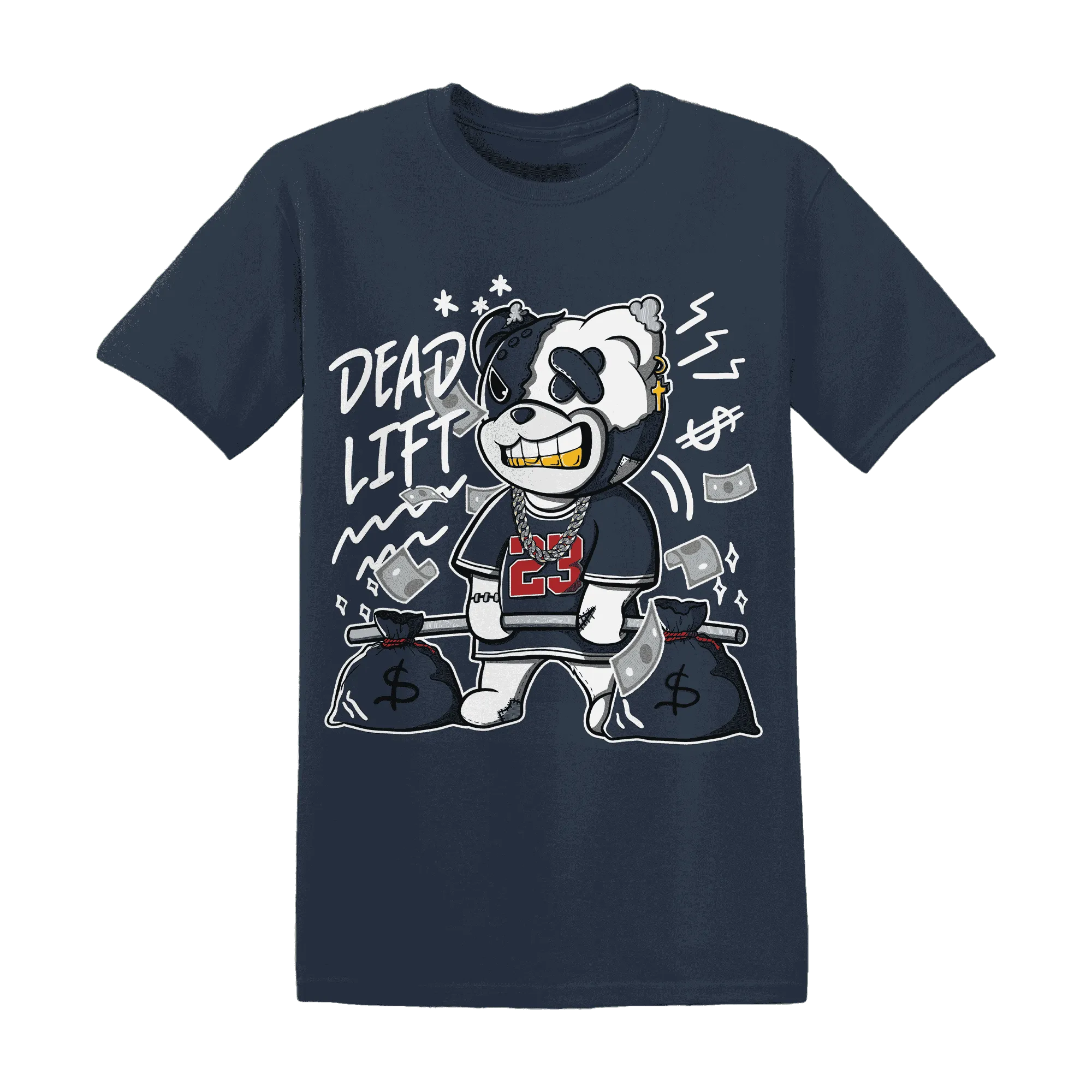 White-Navy-6s-T-Shirt-Match-BER-23-Deadlift