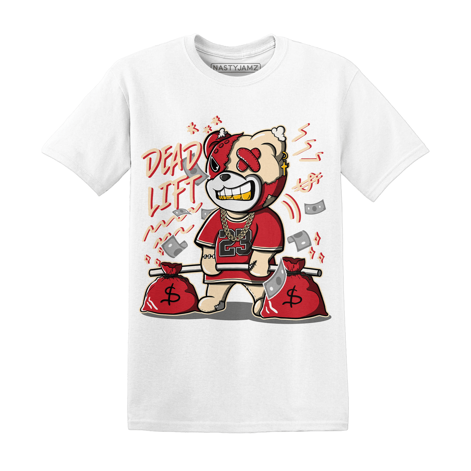 Jumman Jack University Red T Shirt Match BER 23 Deadlift - NastyJamz