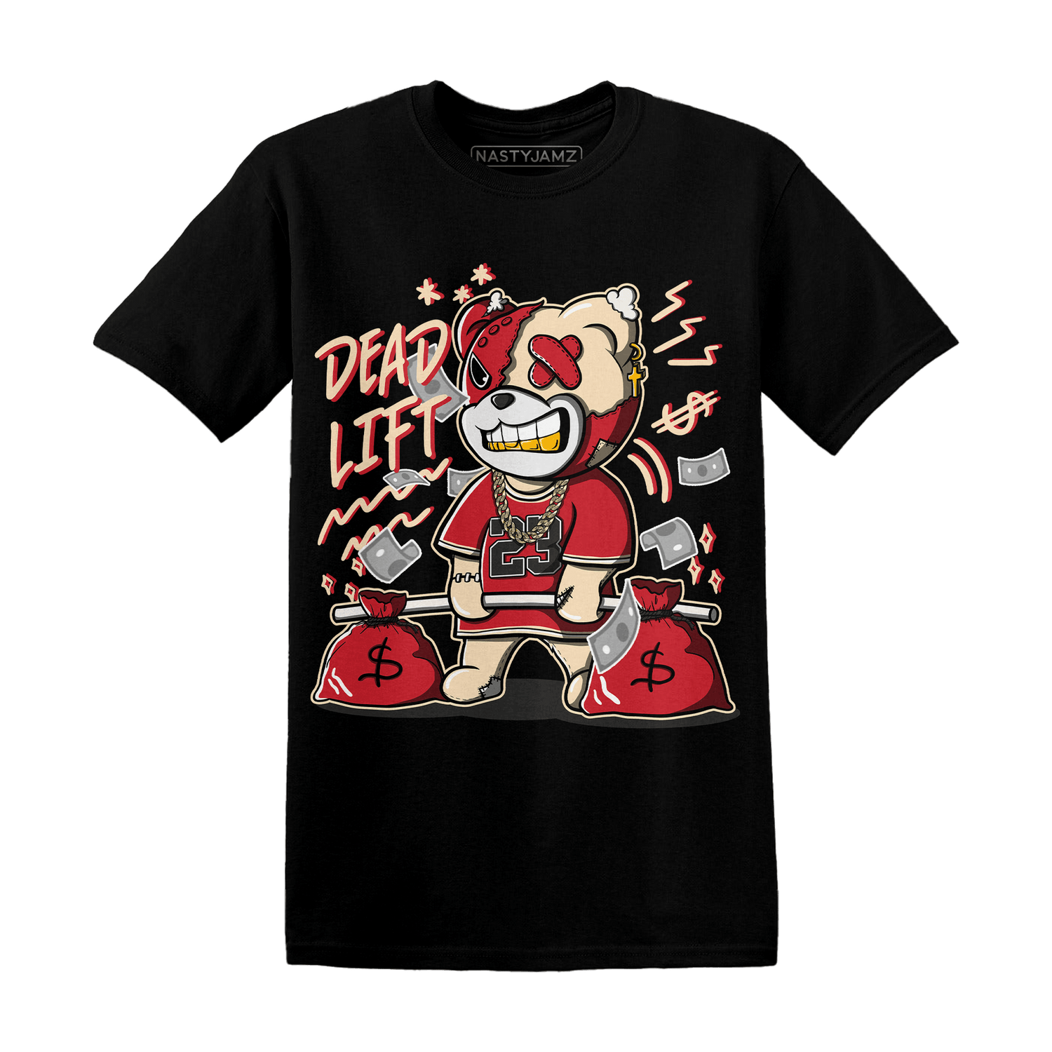 Jumman Jack University Red T Shirt Match BER 23 Deadlift - NastyJamz