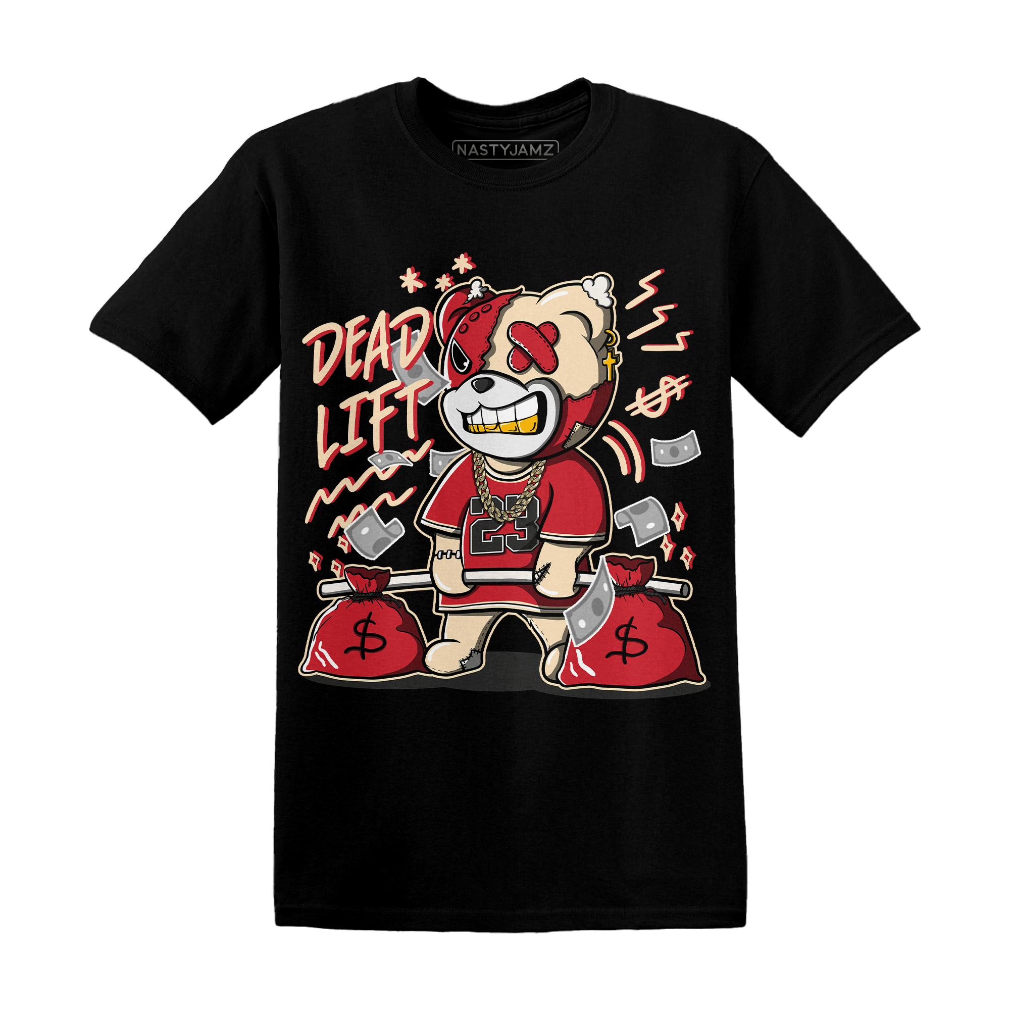 Jumman Jack University Red T Shirt Match BER 23 Deadlift - NastyJamz
